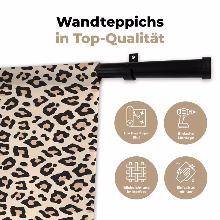 Panterprint - Patroon - Bruin Wandkleed katoen klein 269 -tsfeer2_DE