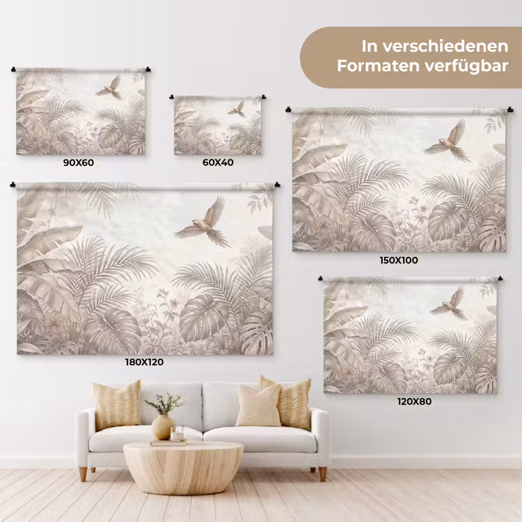 Papagaai - Jungle - Tropisch Wandkleed katoen klein -tsfeer8_DE