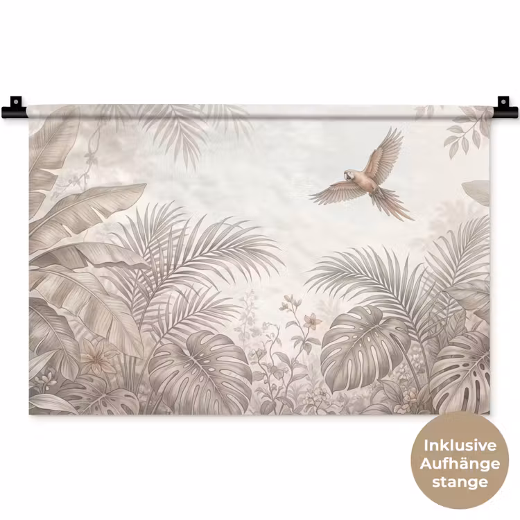 Papagaai - Jungle - Tropisch Wandkleed katoen klein -t3d_DE