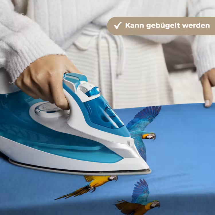 Papagaai - Vliegen - Blauw - Geel Wandkleed katoen klein -tsfeer9_DE
