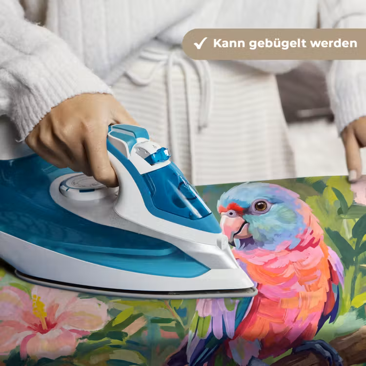 Papagaai - Hibiscusbloemen - Kleurrijk Wandkleed katoen klein -tsfeer9_DE