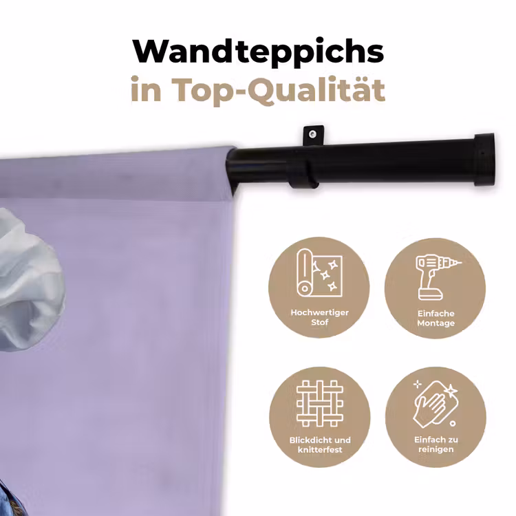 Papegaai - Koksmuts - Paars - Cute Wandkleed katoen klein -tsfeer2_DE
