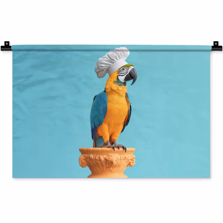 Papegaai - Koksmuts - Grappig - Vogel Wandkleed katoen klein -zz3d