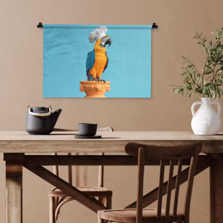 Papegaai - Koksmuts - Grappig - Vogel Wandkleed katoen klein -sfeer6