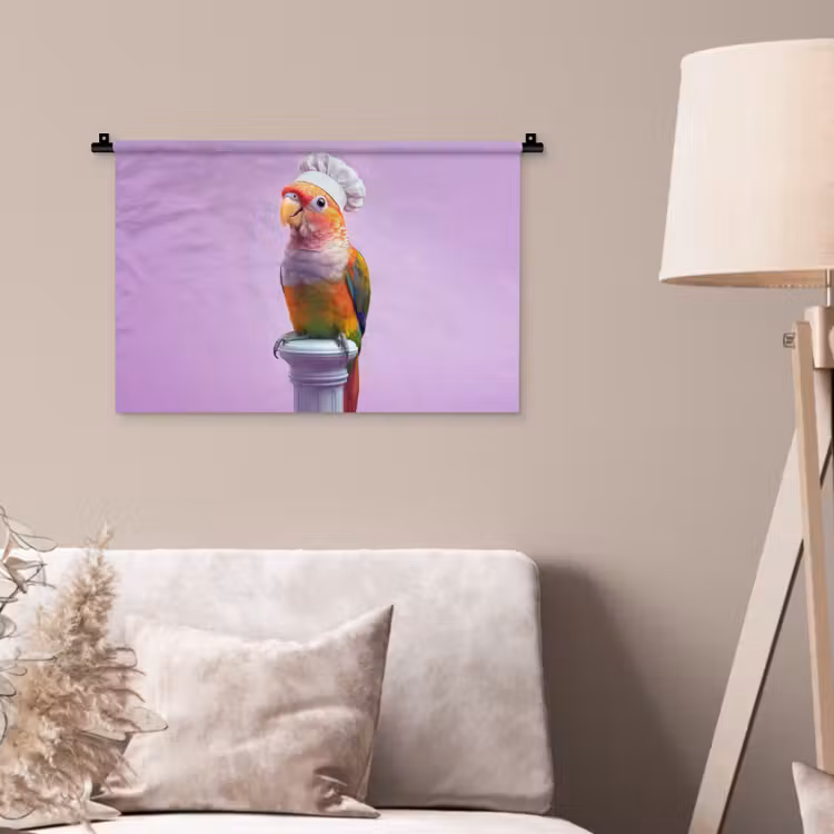 Papegaai - Koksmuts - Pilaar - Vogel Wandkleed katoen klein -sfeer4