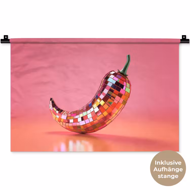 Peper - Disco - Rood - Glitter Wandkleed katoen klein -t3d_DE
