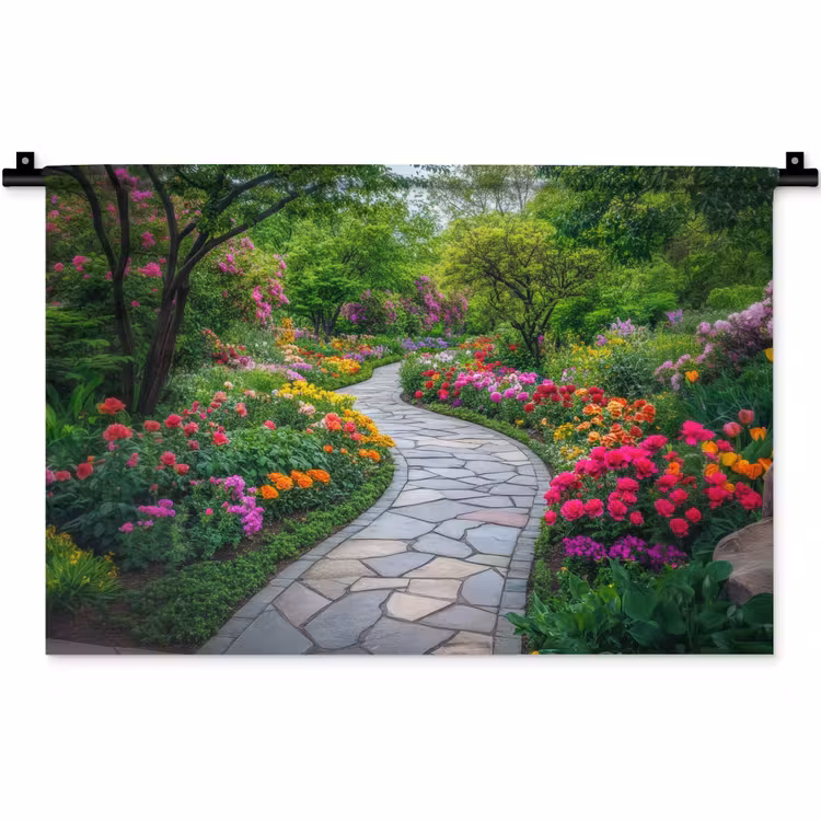 Park - Bloemen - Tuin Wandkleed katoen klein -zz3d