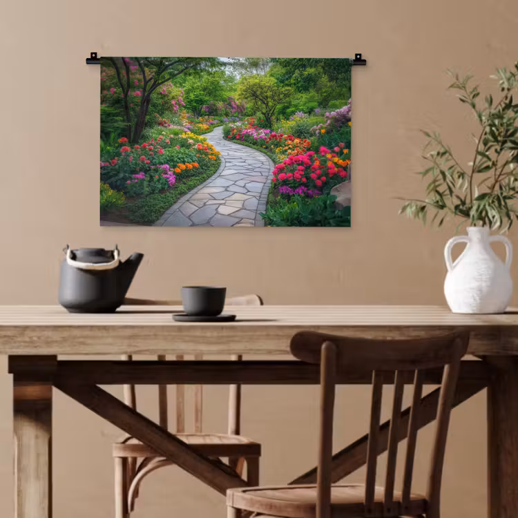 Park - Bloemen - Tuin Wandkleed katoen klein -sfeer6