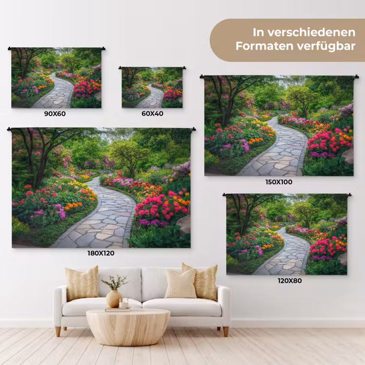 Park - Bloemen - Tuin Wandkleed katoen klein -tsfeer8_DE