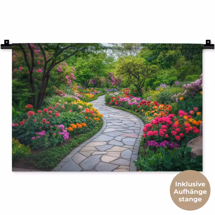 Park - Bloemen - Tuin Wandkleed katoen klein -t3d_DE