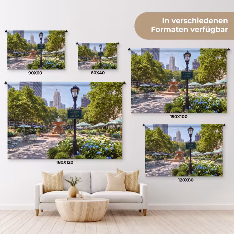 Park - Fontein - Stad - Natuur Wandkleed katoen klein -tsfeer8_DE