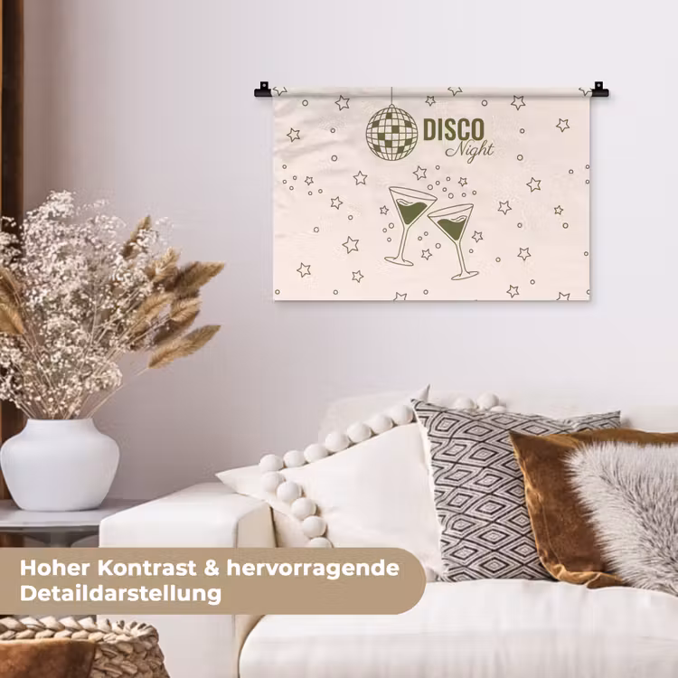 Feest - Disco - Drank - Illustratie - Groen Wandkleed katoen klein -tsfeer1_DE