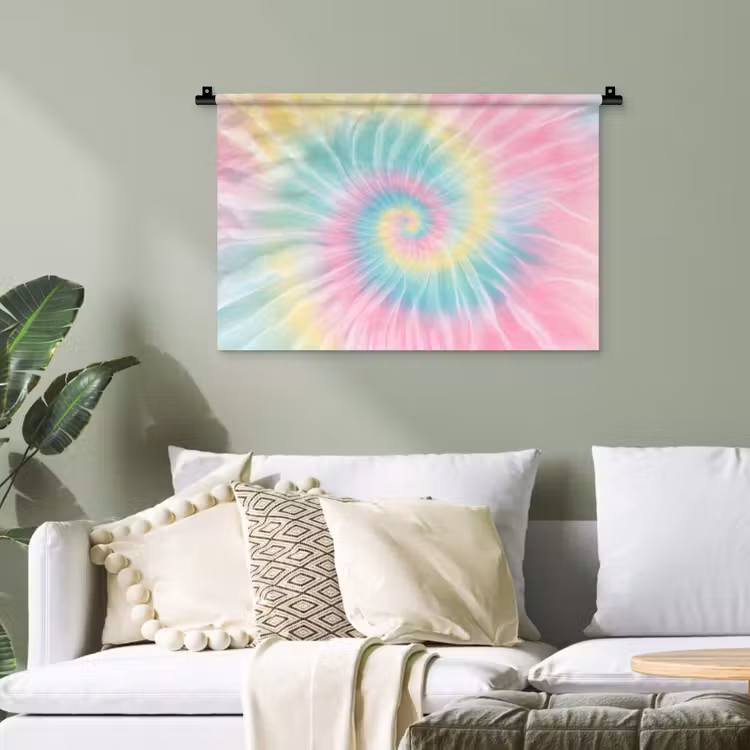 Pasteltinten - Tie dye - Roze Wandkleed katoen klein -sfeer7