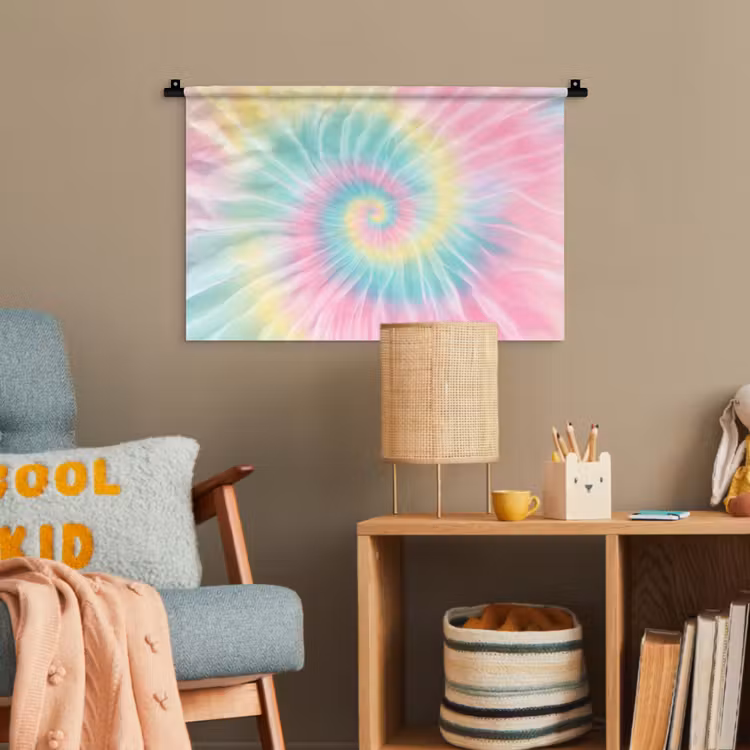 Pasteltinten - Tie dye - Roze Wandkleed katoen klein -wsfeer4_kind