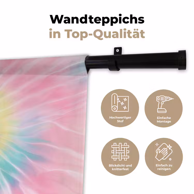 Pasteltinten - Tie dye - Roze Wandkleed katoen klein -tsfeer2_DE