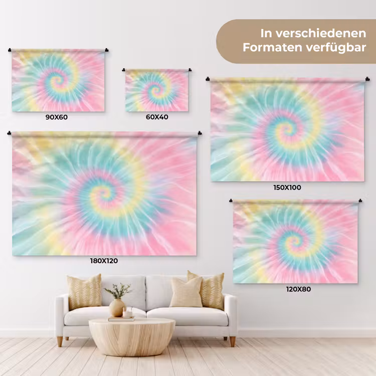 Pasteltinten - Tie dye - Roze Wandkleed katoen klein -tsfeer8_DE