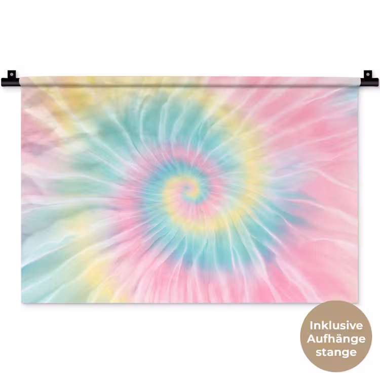 Pasteltinten - Tie dye - Roze Wandkleed katoen klein -t3d_DE