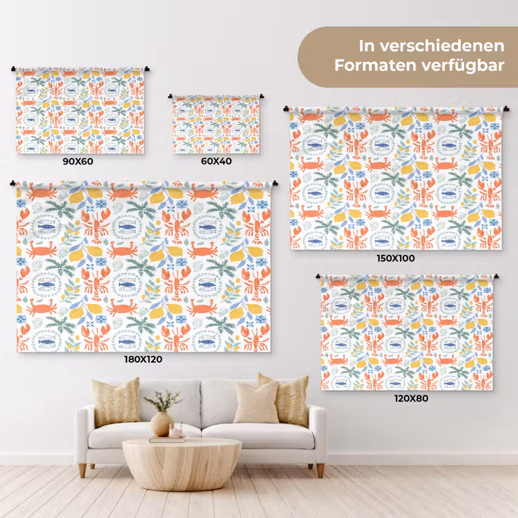 Zee - Sfeer - Citroen - Vis Wandkleed katoen klein 269 -tsfeer8_DE