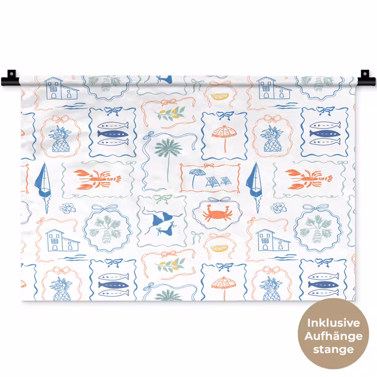 Zee - Sfeer - Strand - Multi Wandkleed katoen klein 269 -t3d_DE