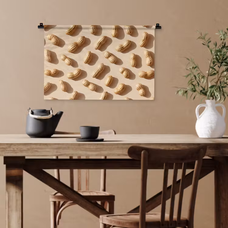 Pinda's - Patroon - Beige Wandkleed katoen klein -sfeer6