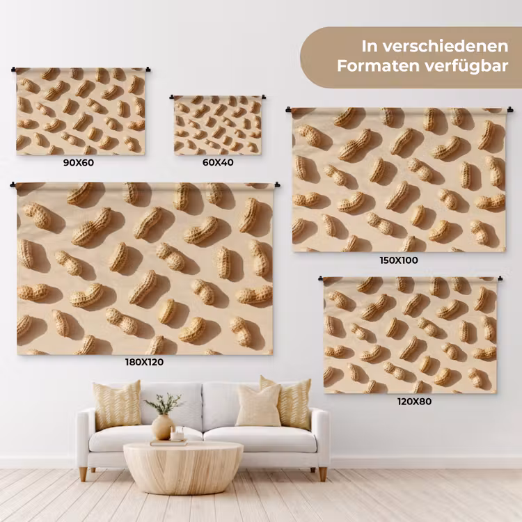 Pinda's - Patroon - Beige Wandkleed katoen klein -tsfeer8_DE