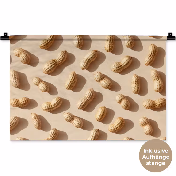 Pinda's - Patroon - Beige Wandkleed katoen klein -t3d_DE