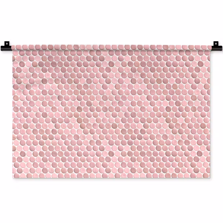 Penny - Mozaïek - Lichtroze Wandkleed katoen klein 269 -zz3d