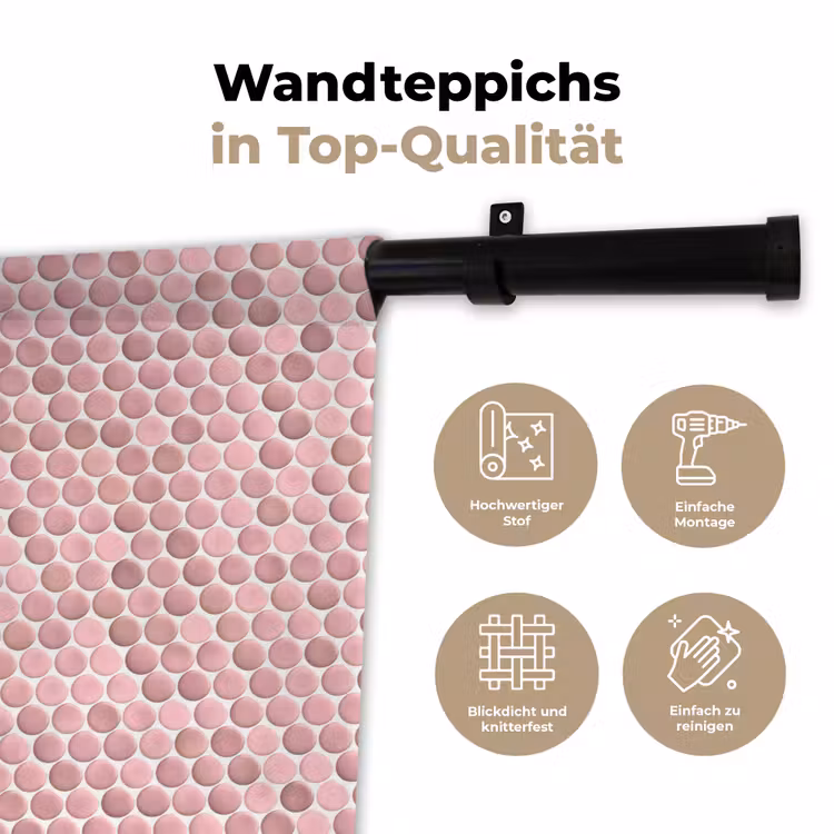 Penny - Mozaïek - Lichtroze Wandkleed katoen klein 269 -tsfeer2_DE