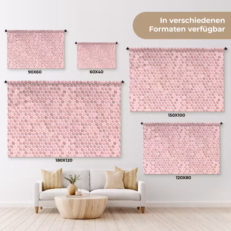Penny - Mozaïek - Lichtroze Wandkleed katoen klein 269 -tsfeer8_DE