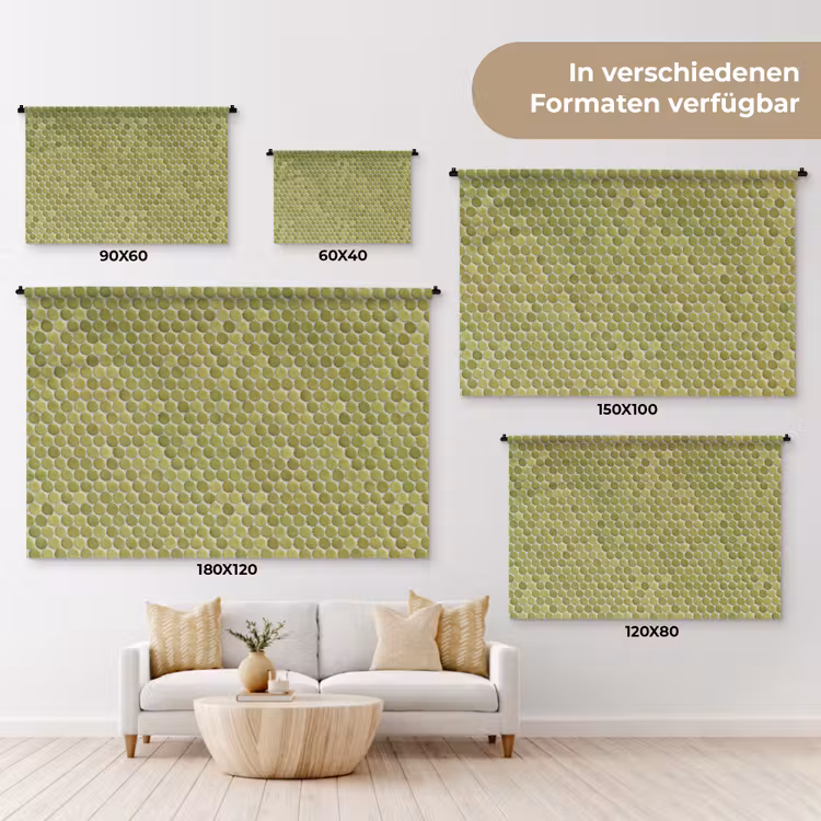 Penny - Mozaïek - Olijfgroen Wandkleed katoen klein 269 -tsfeer8_DE