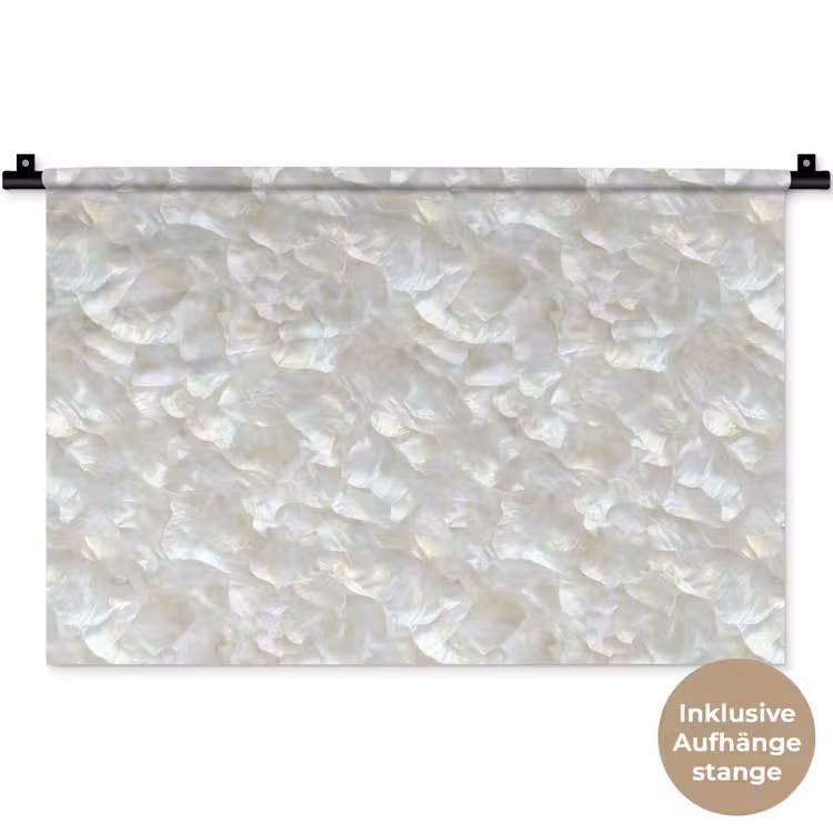 Parelmoerglans - Wit - Schelp Wandkleed katoen klein 269 -t3d_DE