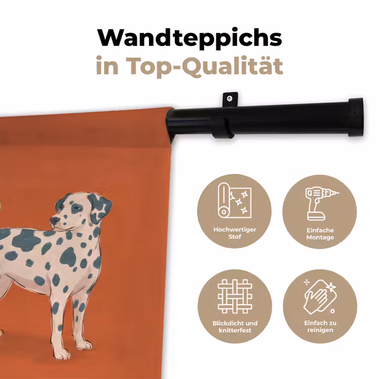 Persoon - Hond - Dieren - Illustratie - Modern Wandkleed katoen klein -tsfeer2_DE