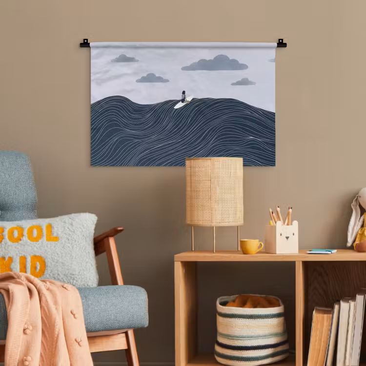 Persoon - Surfen - Oceaan - Natuur - Modern Wandkleed katoen klein -wsfeer4_kind