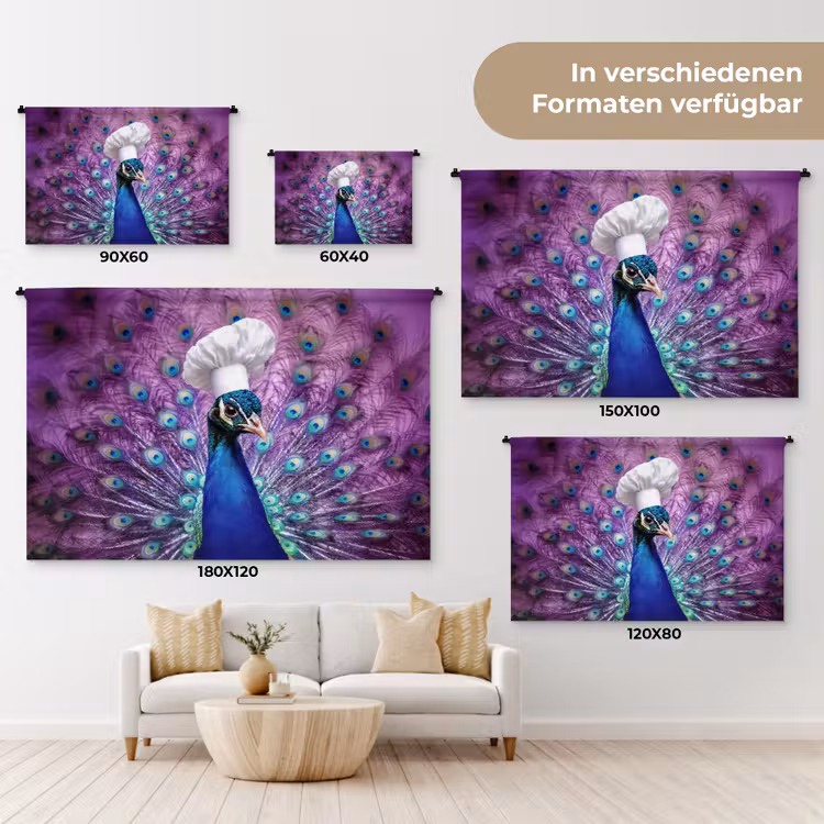 Pauw - Koksmuts - Cool - Paars Wandkleed katoen klein -tsfeer8_DE