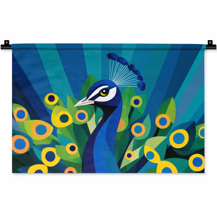 Pauw - Cirkels - Blauw Wandkleed katoen klein -zz3d
