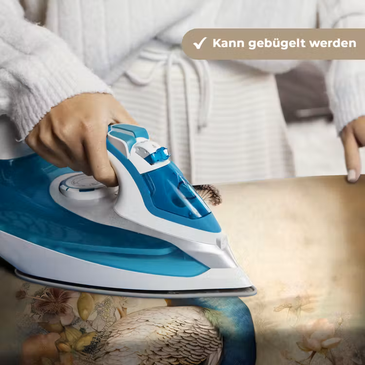 Pauw - Pauwenveren - Bloemen - Vogels - Botanisch Wandkleed katoen klein -tsfeer9_DE
