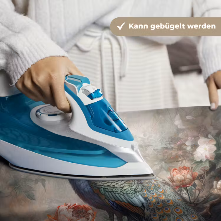 Pauw - Pauwenveren - Vogel - Jungle - Bloemen Wandkleed katoen klein -tsfeer9_DE