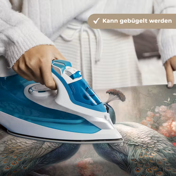 Pauwen - Pauwenveren - Vogels - Bloemen - Natuur Wandkleed katoen klein -tsfeer9_DE