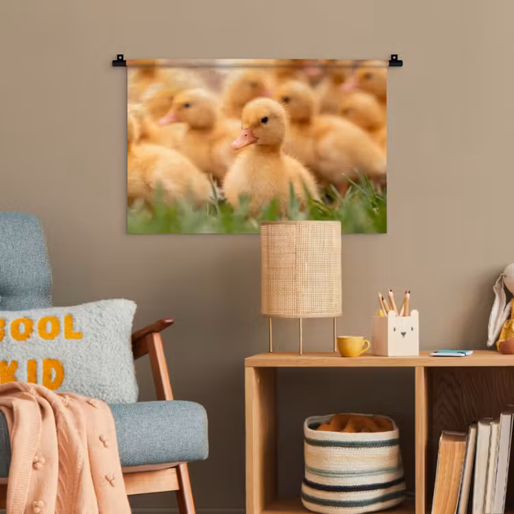 Pijltje - Eend - Natuur - Geel Wandkleed katoen klein -wsfeer4_kind
