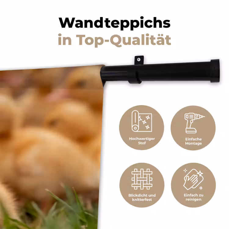 Pijltje - Eend - Natuur - Geel Wandkleed katoen klein -tsfeer2_DE