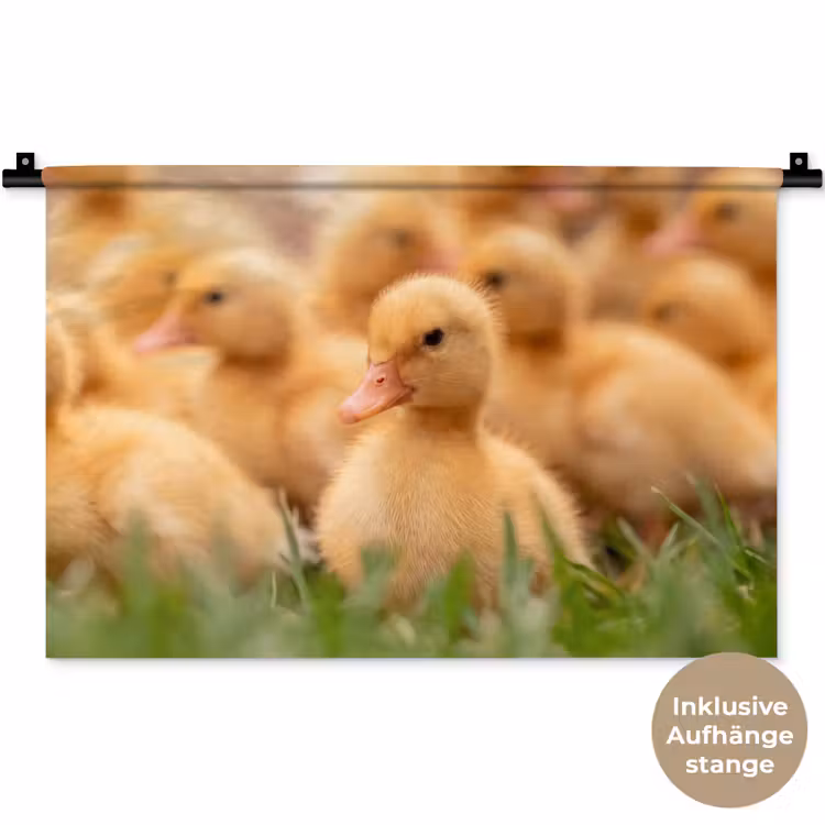 Pijltje - Eend - Natuur - Geel Wandkleed katoen klein -t3d_DE
