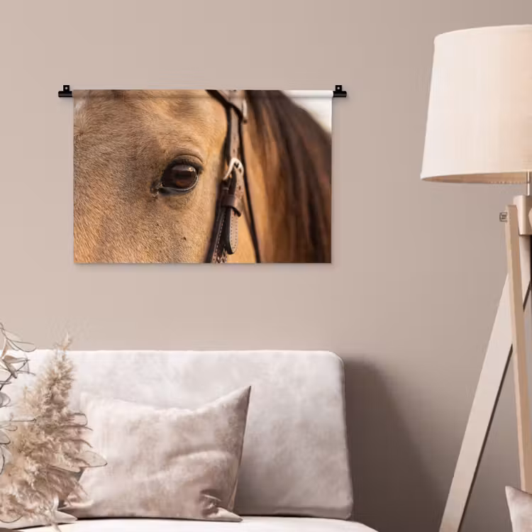Paard - Oog - Bruin Wandkleed katoen klein -sfeer4