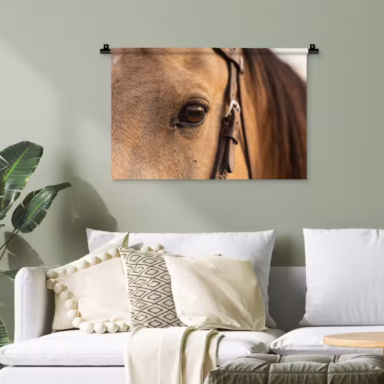 Paard - Oog - Bruin Wandkleed katoen klein -sfeer7