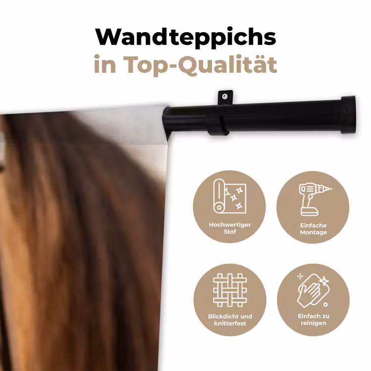 Paard - Oog - Bruin Wandkleed katoen klein -tsfeer2_DE