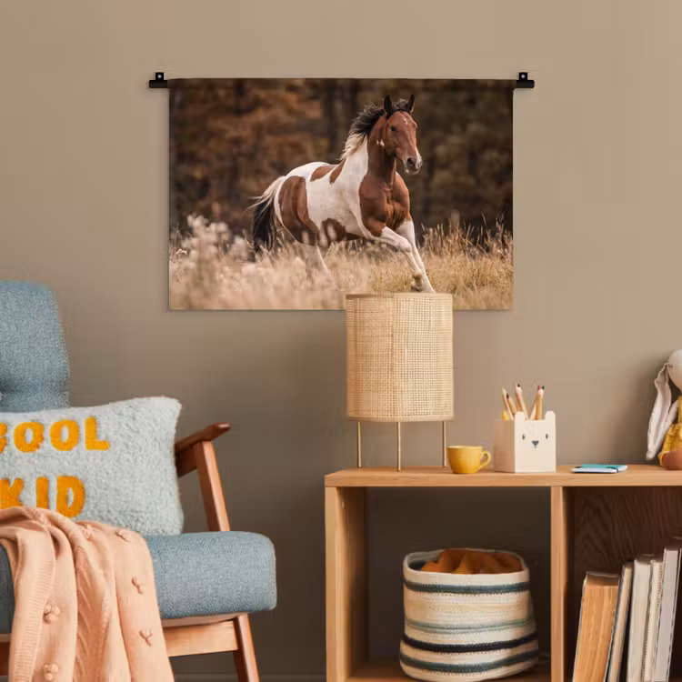 Paard - Bruin - Gras Wandkleed katoen klein -wsfeer4_kind