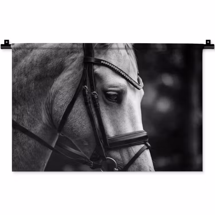 Paard - Schimmel - Portret Wandkleed katoen klein -zz3d