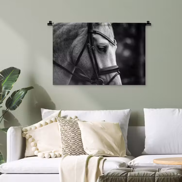 Paard - Schimmel - Portret Wandkleed katoen klein -sfeer7