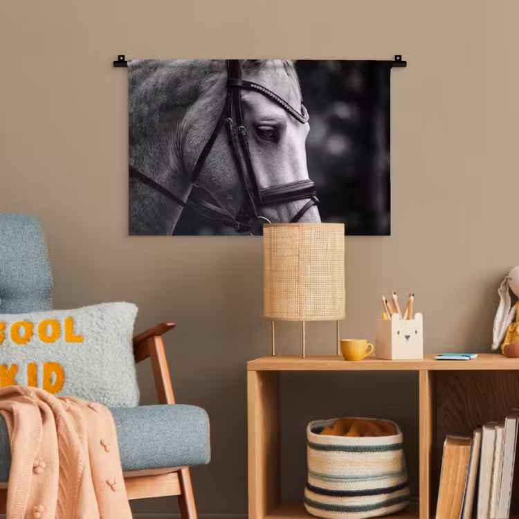 Paard - Schimmel - Portret Wandkleed katoen klein -wsfeer4_kind