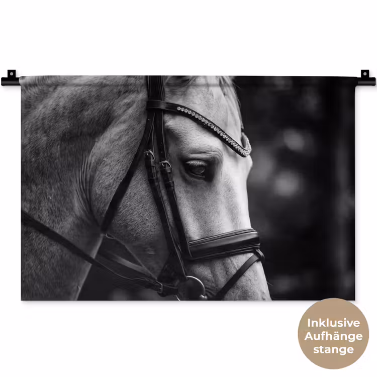 Paard - Schimmel - Portret Wandkleed katoen klein -t3d_DE