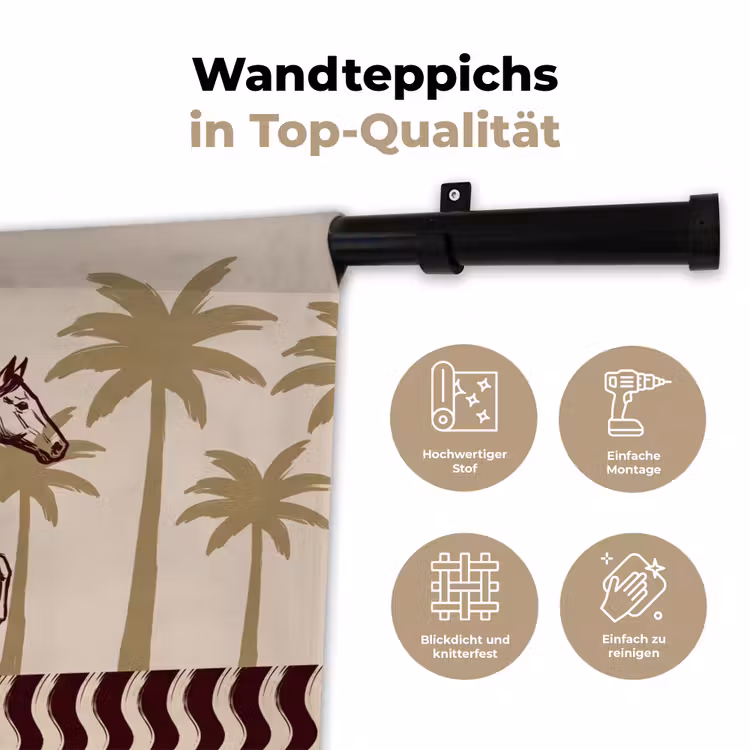 Paard - Galopperend - Woestijn - Illustratie Wandkleed katoen klein -tsfeer2_DE